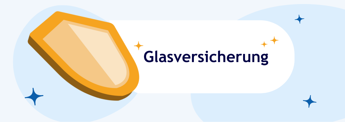 Gelbes Schild mit Aufschrift Glasversicherung