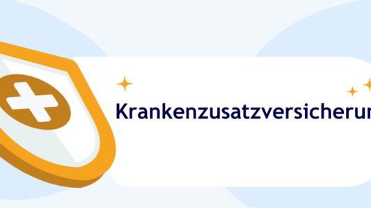 Gelbes Schild mit Aufschrift Krankenzusatzversicherung