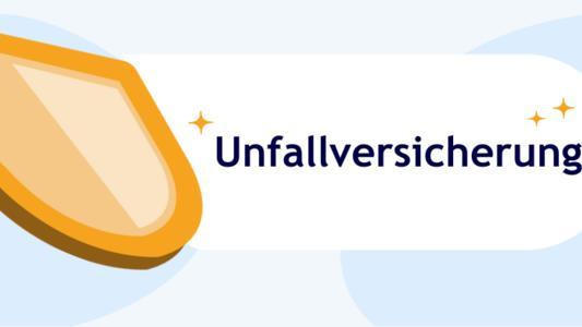 Gelbes Schild mit Aufschrift Unfallversicherung