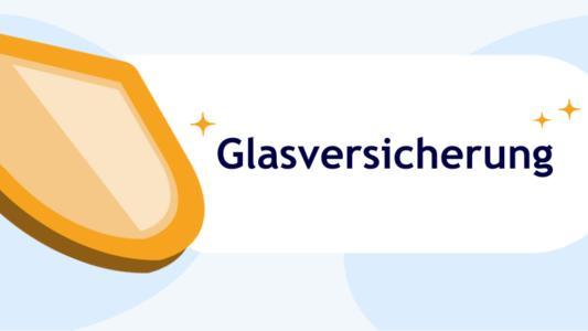 Gelbes Schild mit Aufschrift Glasversicherung