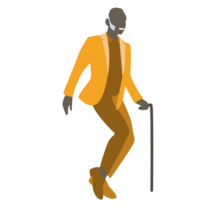 Mann im gelben Anzug